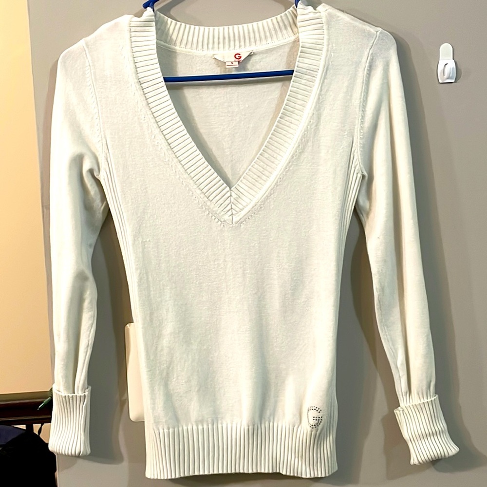 G by Guess White Top SZ S